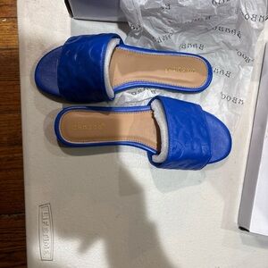 Bamboo Women's Bold Blue Slide Sandals